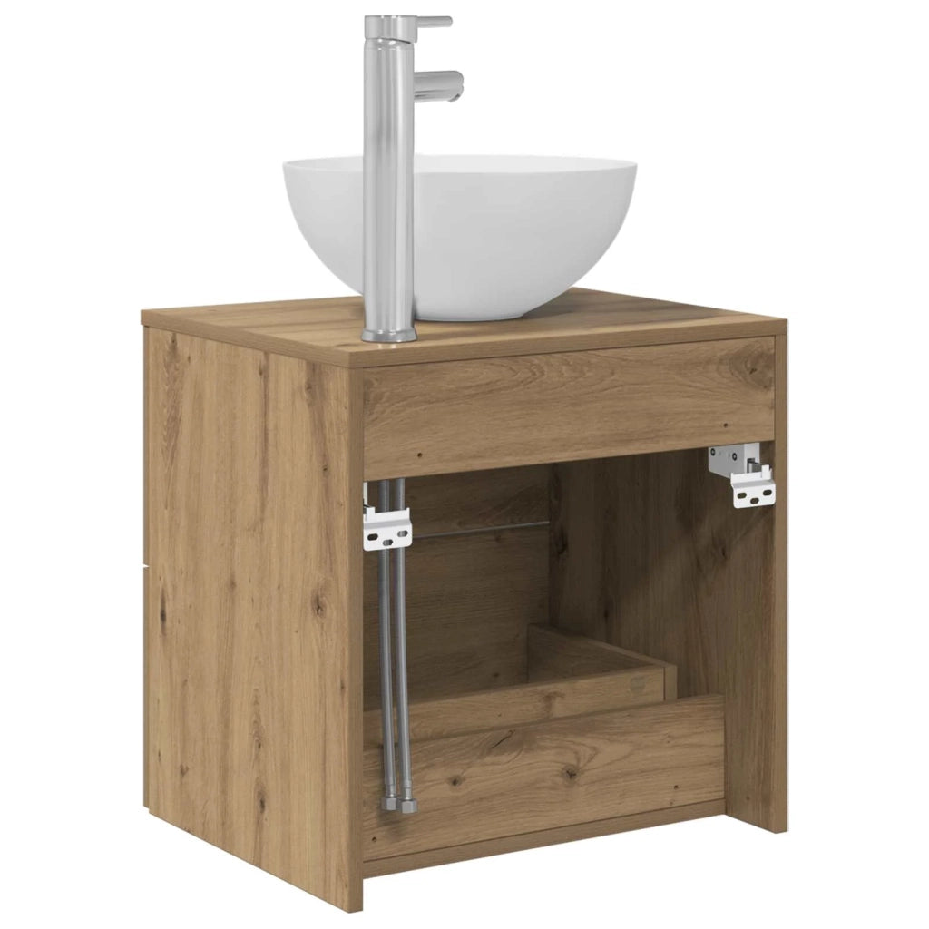 Mobiletto con Lavabo a Parete Rovere Artigianale