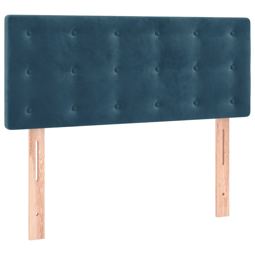 Giroletto a Molle con Materasso Blu Scuro 90x190 cm in Velluto