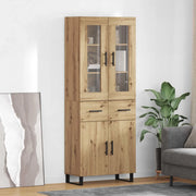 Credenza 2 pcs Rovere artigianale Legno multistrato