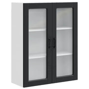Mobiletto da cucina moderno da parete 80 x 31 x 100 cm in legno ingegnerizzato nero 02_0054494