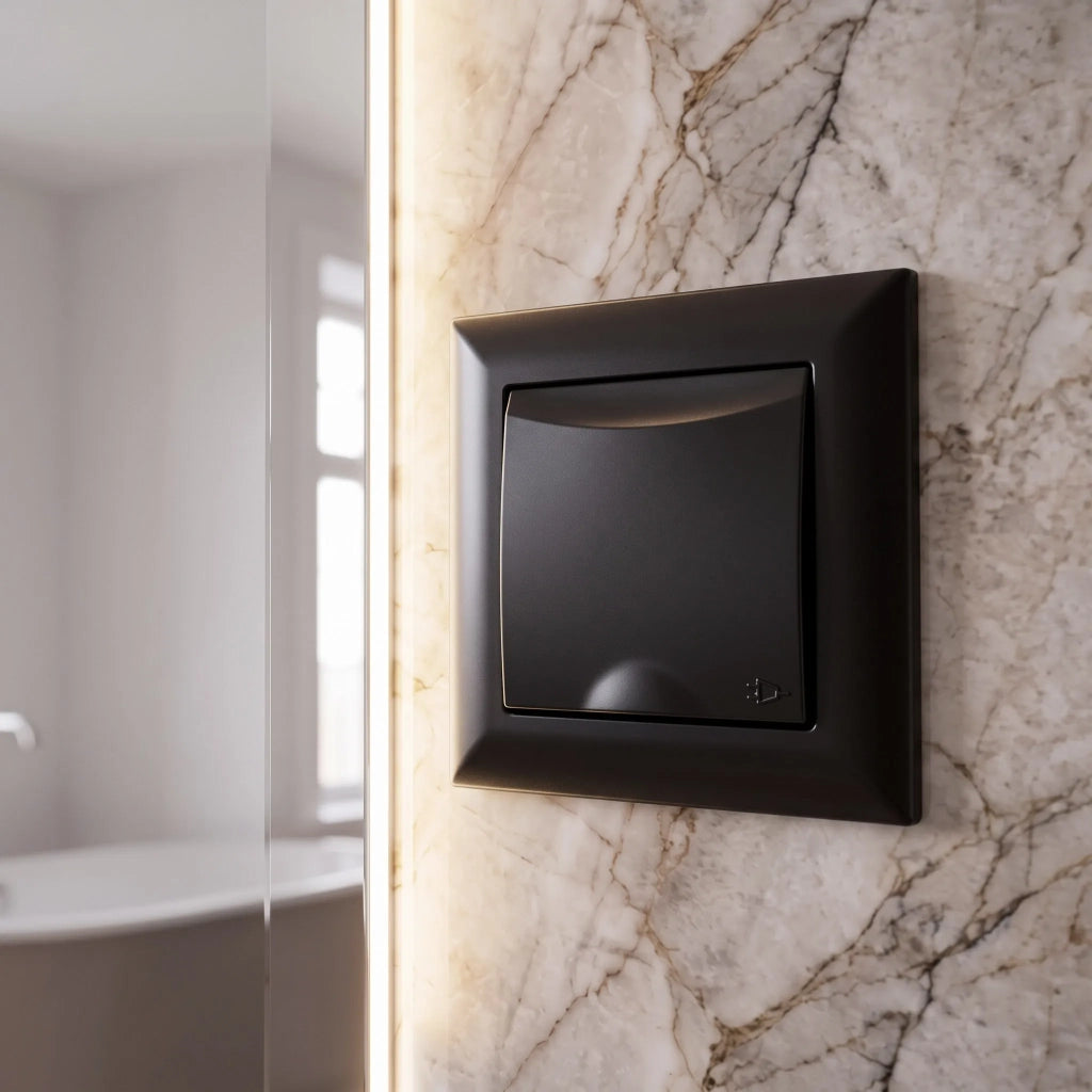 Presa Singola Con Messa A Terra E Coperchio Con Cornice Oste Jnh005-g Black