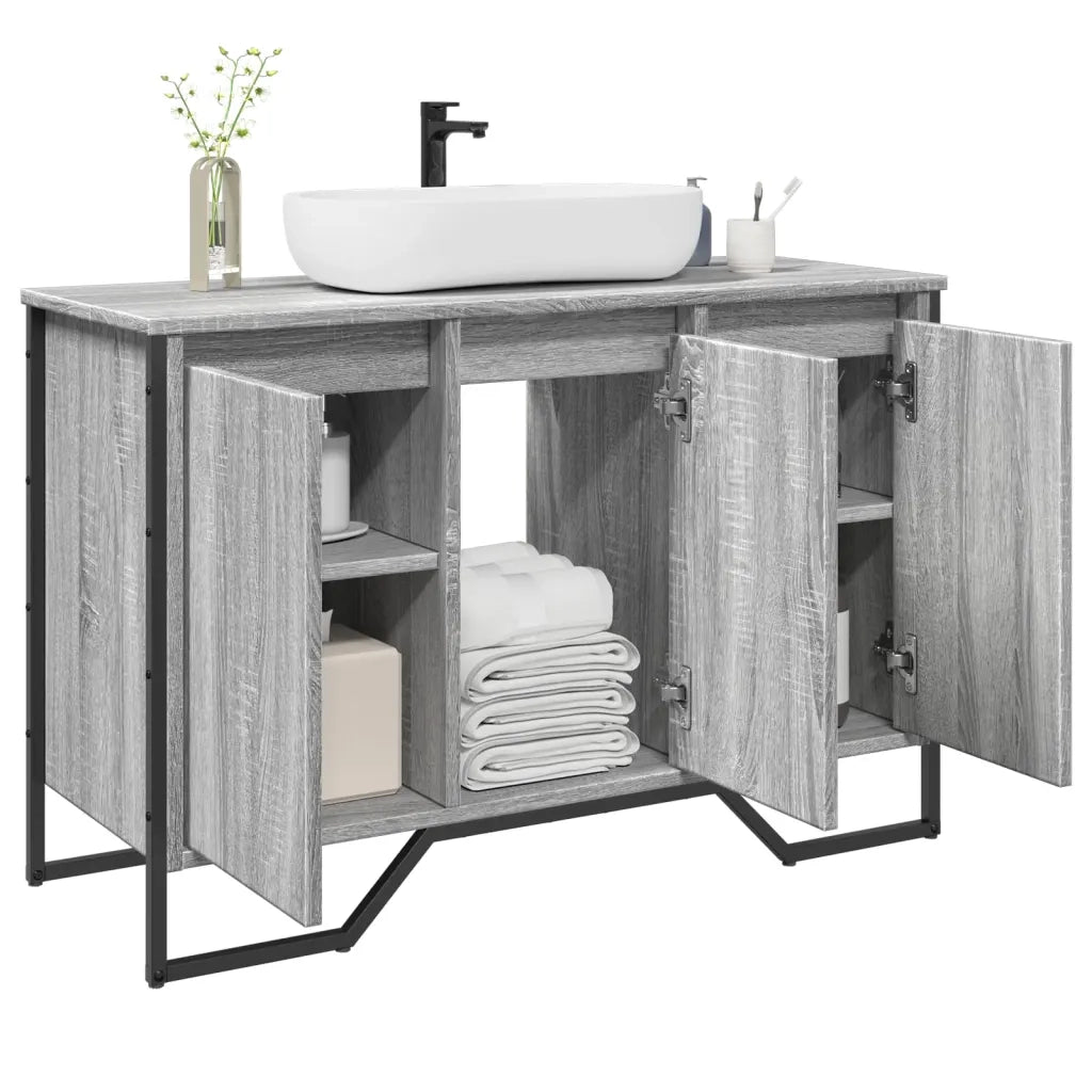 Mobile Lavabo | Armadio Lavabo Bagno Grigio Sonoma 91x35x60 cm in Truciolato