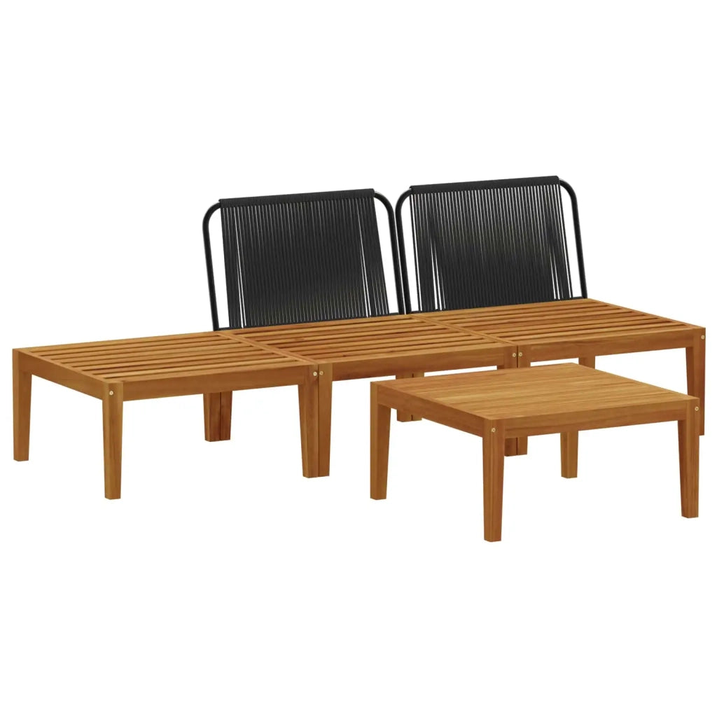 4 pcs Legno massiccio di acacia e corda Naturale 3407730