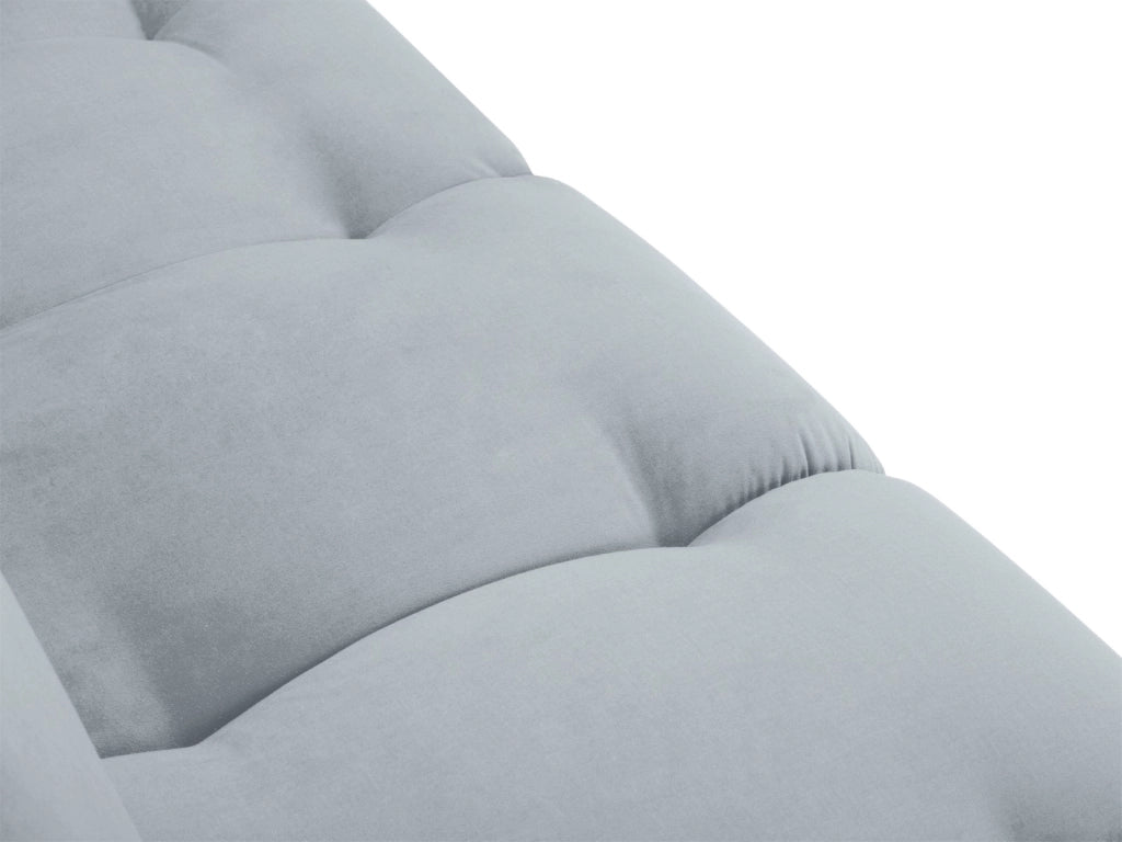 Cosmopolitan Design - Chaise longue sinistra "Hastings" 2 posti in velluto azzurro 