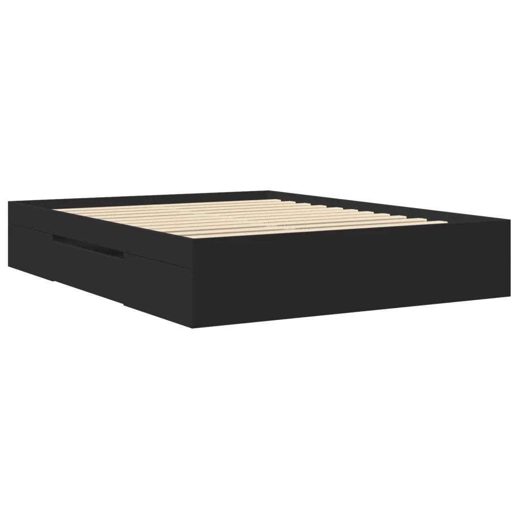 vidaXL Giroletto Nero 150x200 cm in Legno Multistrato