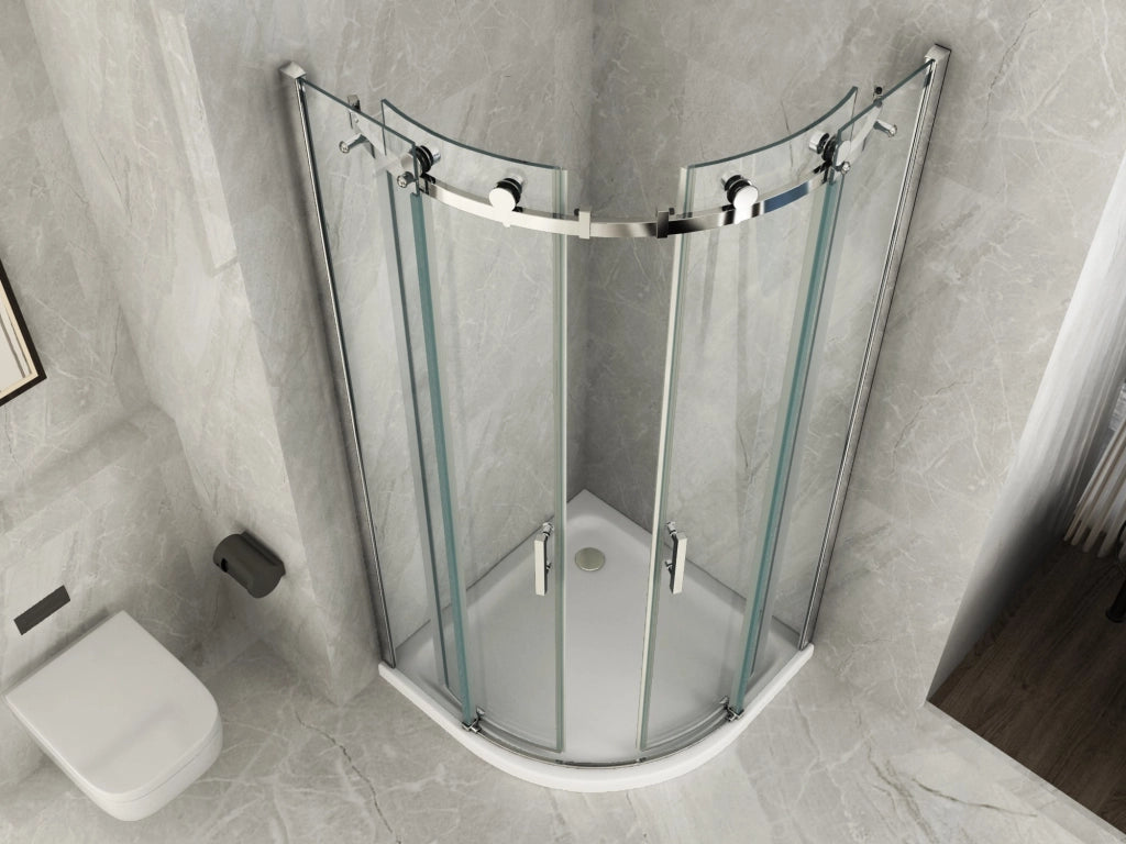 Box doccia semicircolare scorrevole cristallo 8mm trasparente Fluida 90x90 cm