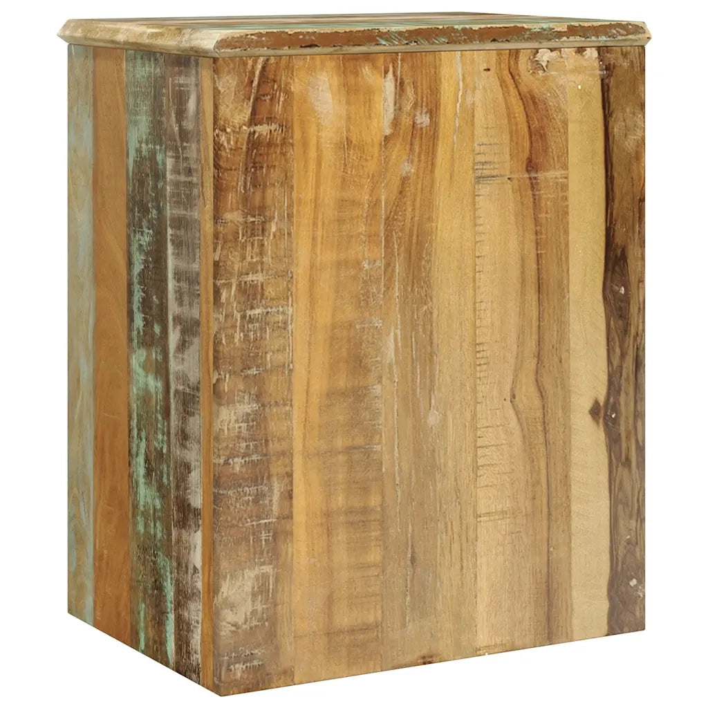 Tavolino Laterale con 1 Cassetto e 1 Anta in Legno di Recupero CFW1721472
