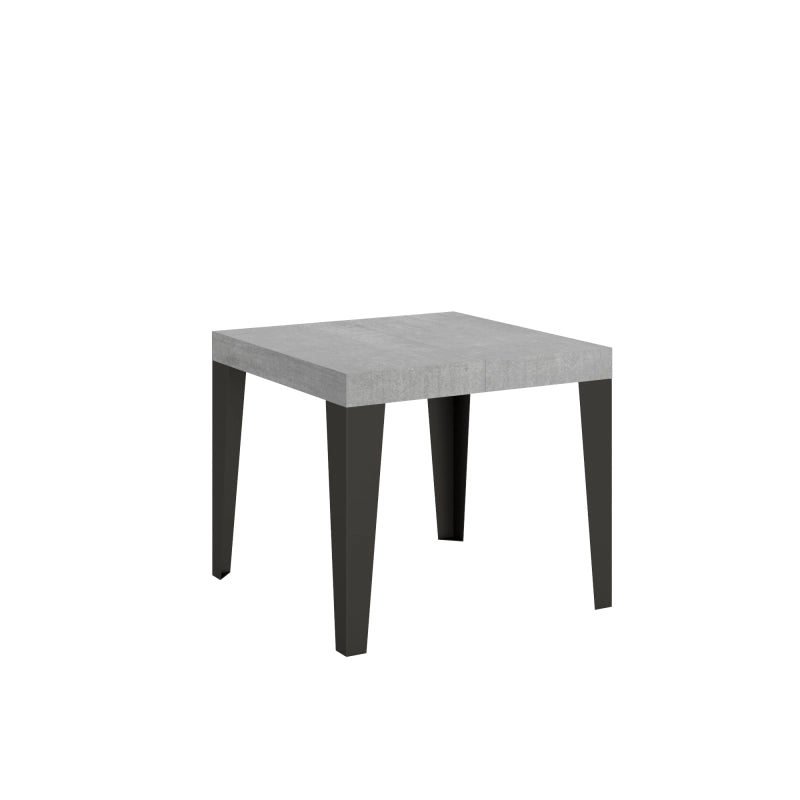 Tavolo allungabile 90x90/246 cm Flame telaio Antracite - Cemento