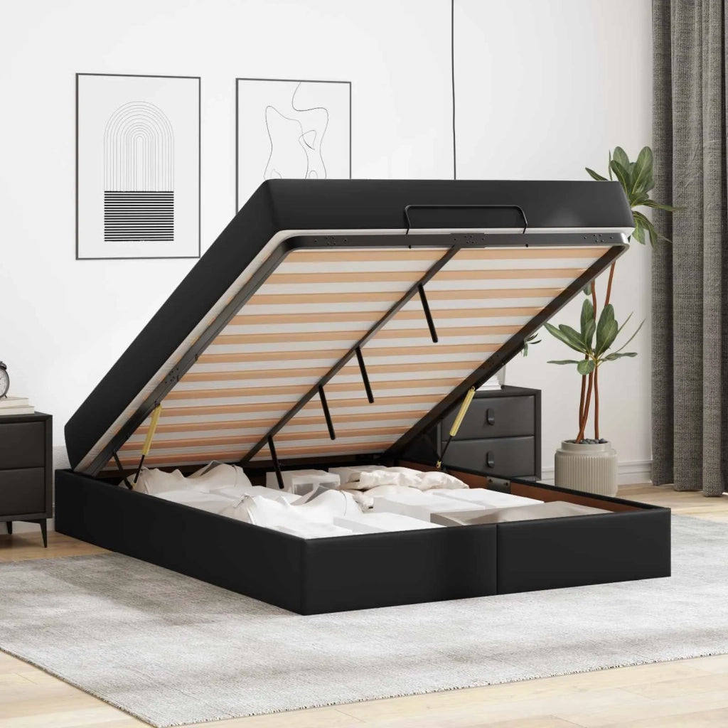 Struttura letto con materasso Altro 2 pcs Nero PVC 3399433