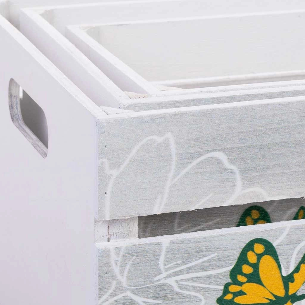 Cassettiera in legno stampata set 3 pz 36x26x18h-31x21x16h-26x16x14h cm