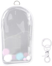 Displaytas Acquaparata - Transparente PVC Tasca - 19,5 x 10,5 cm - Tasca con Gancio - Pomponi - Ideale per Bamboline - Display per Bamboline