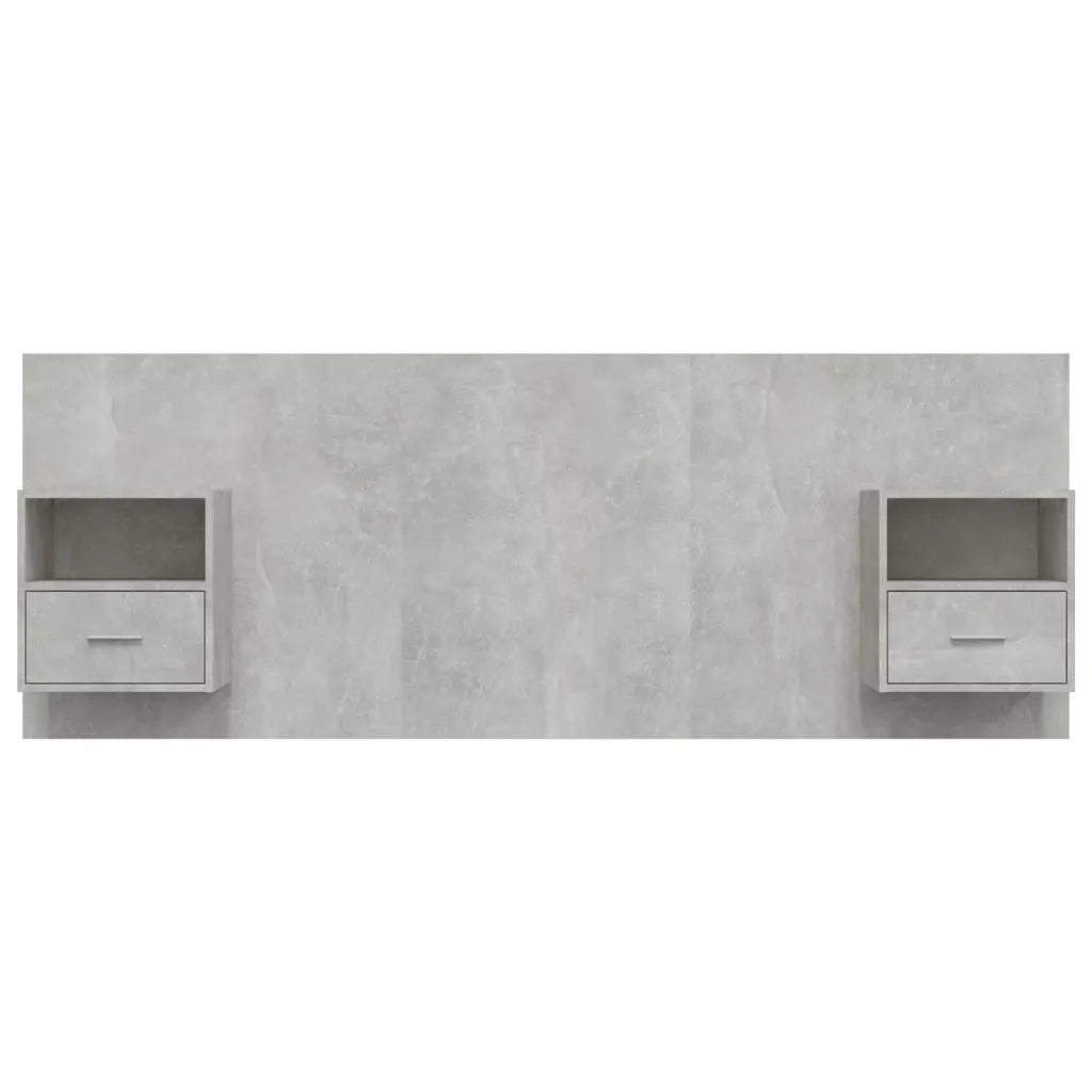 Testiera | Testata Letto con Comodini in Legno Multistrato Grigio Cemento