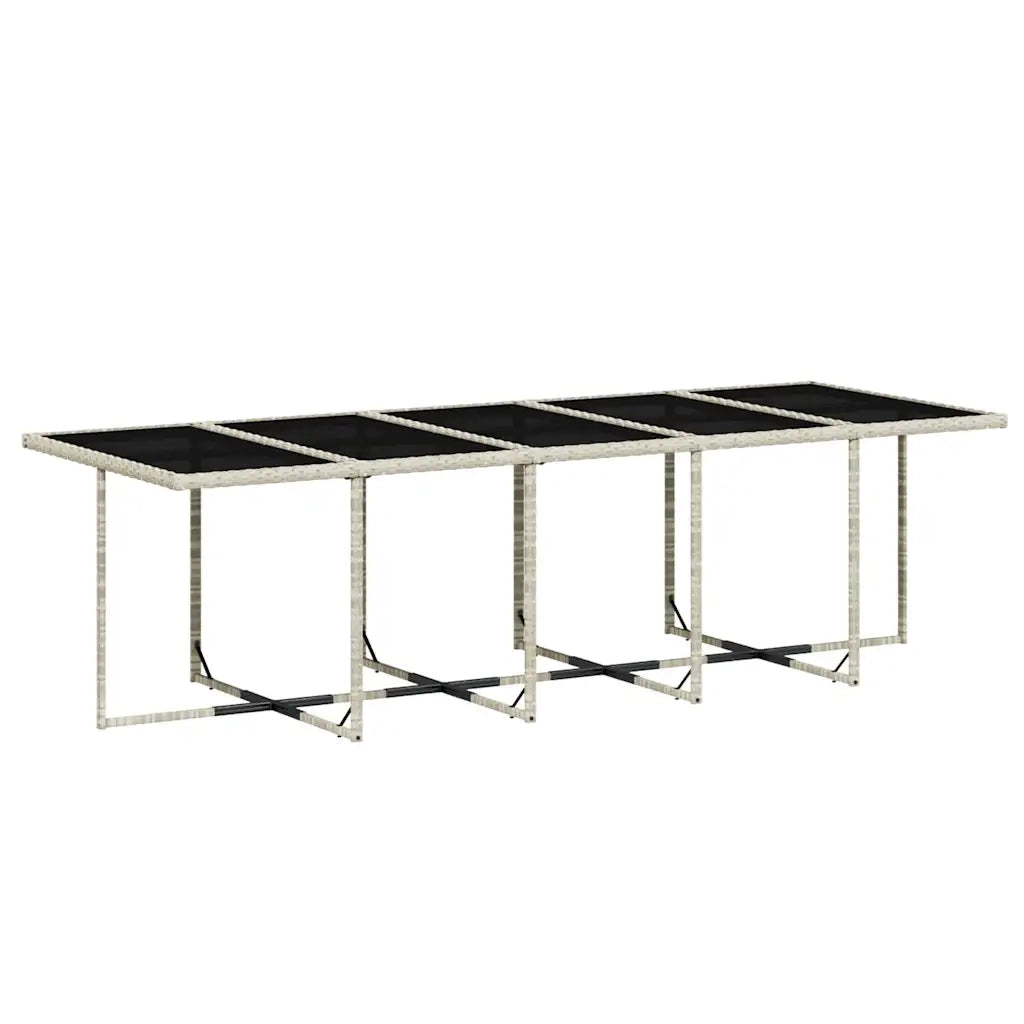 Set da Pranzo da Giardino 15 pz con Cuscini Grigio Polyrattan 3210635