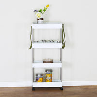 Carrello Carrellino Multiuso Mobile Spazi Stretti Portaoggetti 4 Ripiani Bianco