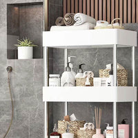 Carrello Carrellino Multiuso Mobile Spazi Stretti Portaoggetti 4 Ripiani Bianco