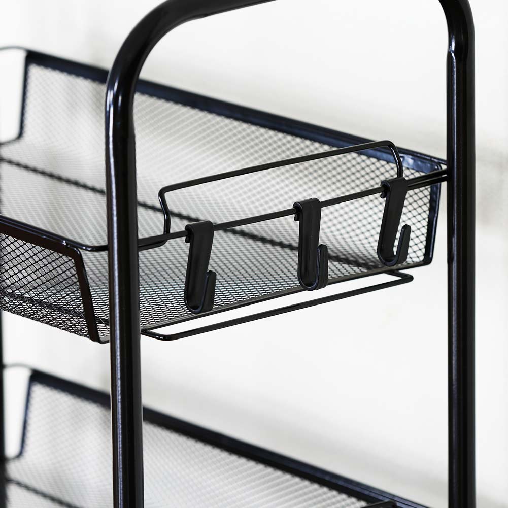 Carrello Carrellino Multiuso Mobile Spazi Stretti Portaoggetti 5 Ripiani Nero