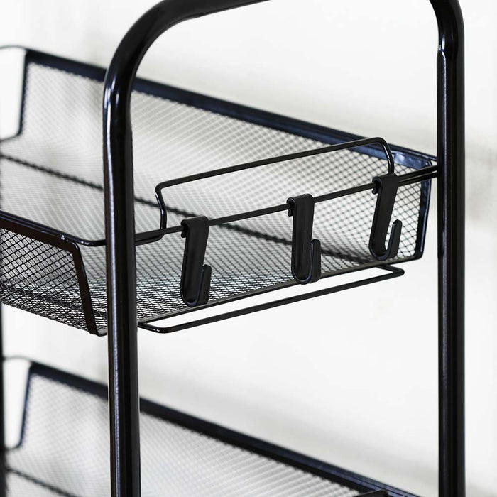 Carrello Carrellino Multiuso Mobile Spazi Stretti Portaoggetti 5 Ripiani Nero