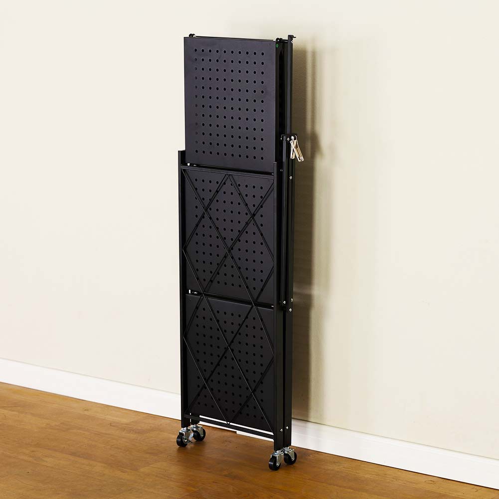 Carrello Carrellino Multiuso Mobile Spazi Stretti Portaoggetti 3 Ripiani Nero