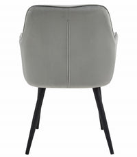 Sedia da pranzo Valora LUKK - Velluto grigio argento con gambe nere x 1