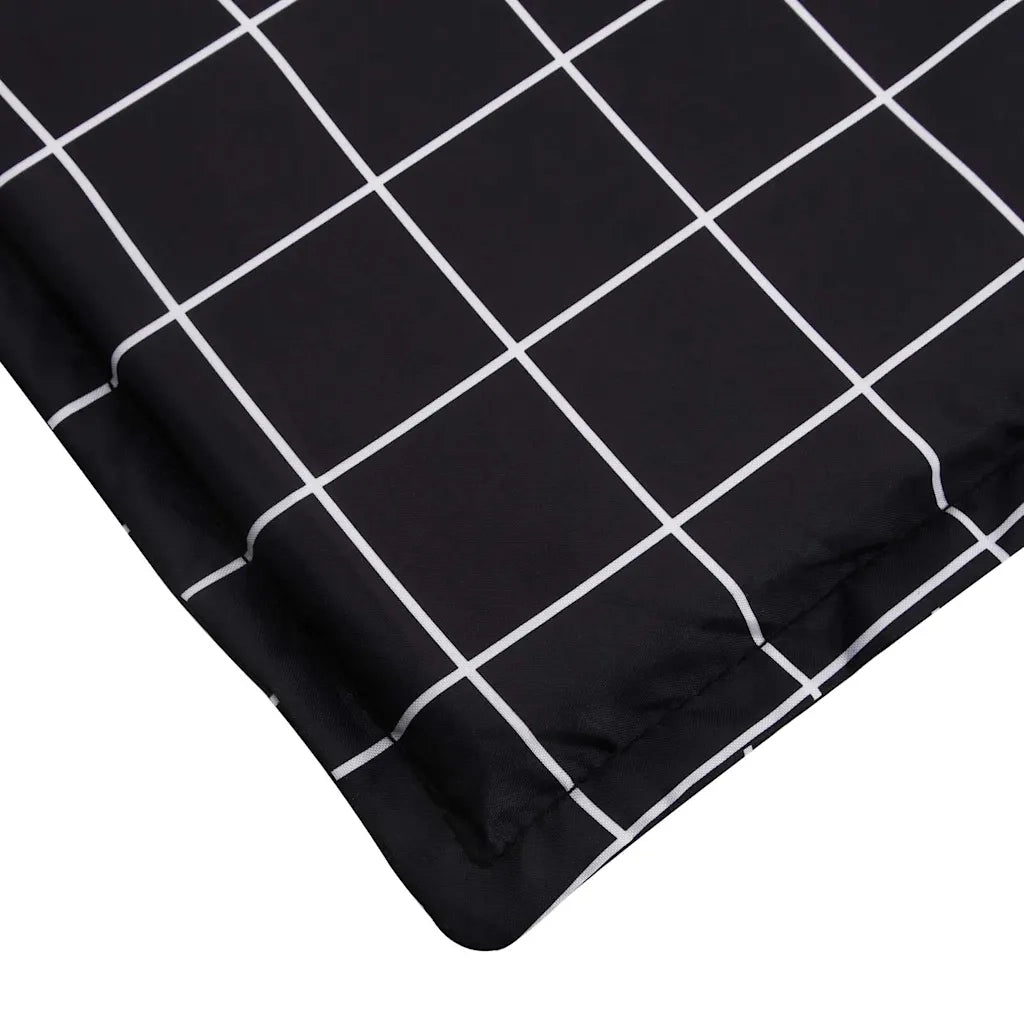 Cuscino per Lettino con Motivo a Quadri Nero in Tessuto Oxford 361400