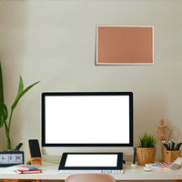 Bacheca in Sughero Rettangolare con Cornice in Legno da Parete 40x30x1.6 cm