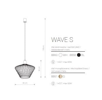 Nowodvorski WAVE lampadario sospeso nero metallo Ø40 E27