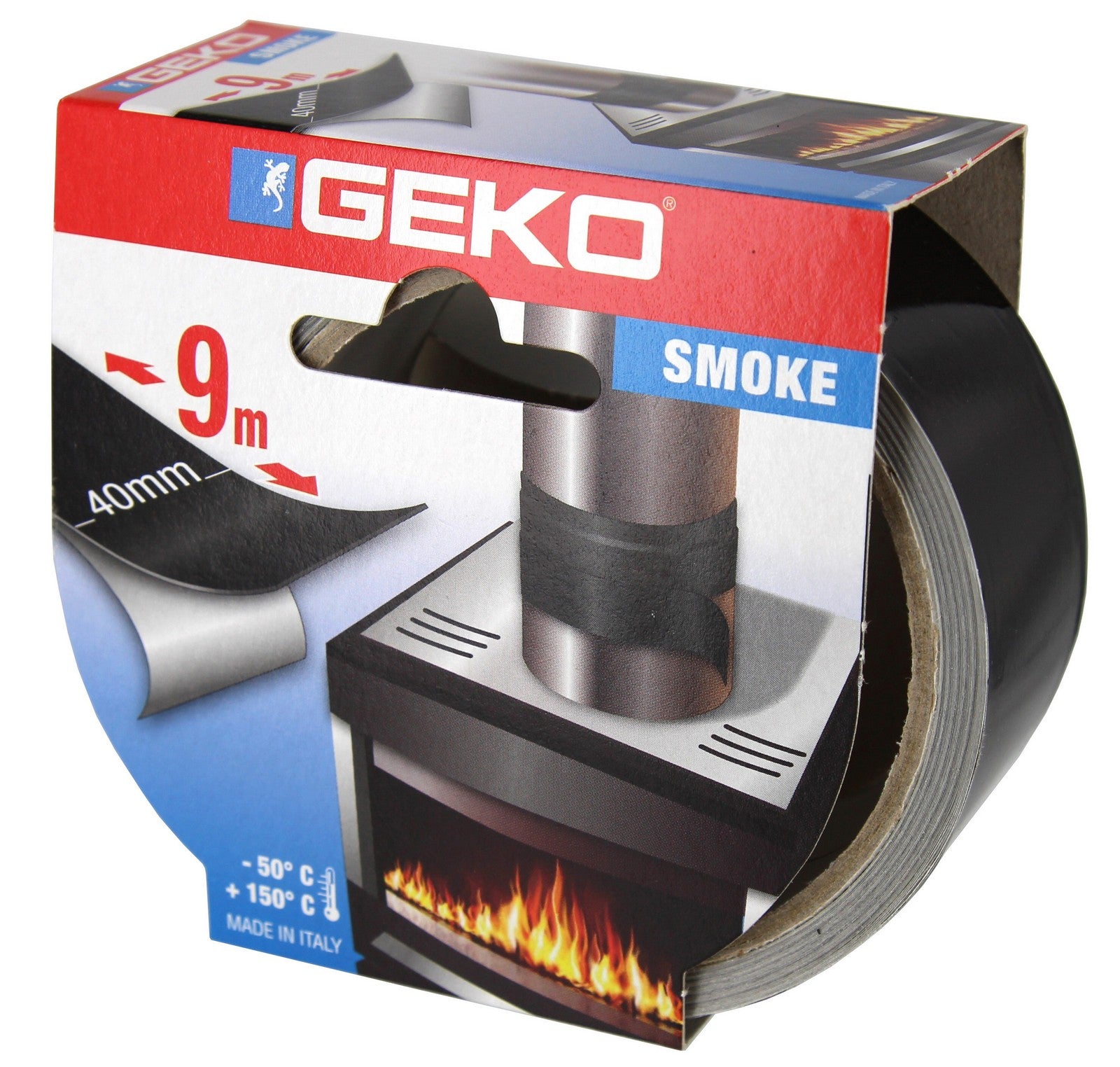 nastro in alluminio autoadesivo resistente alle alte temperature mm.40xmt.9 nero cod:ferx.3280