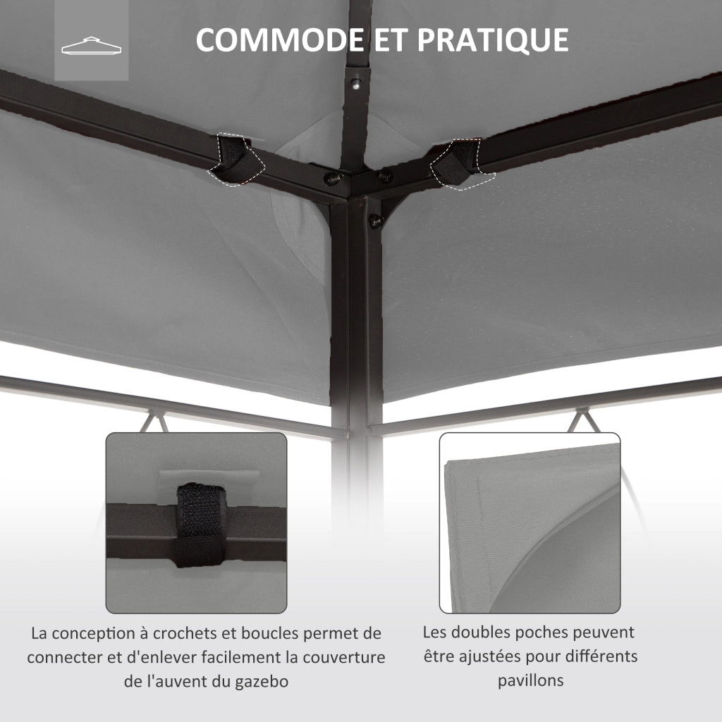 Tenda da giardino 3x4 m ¨C zephmum ¨C grigio chiaro polyester 180 g/m2