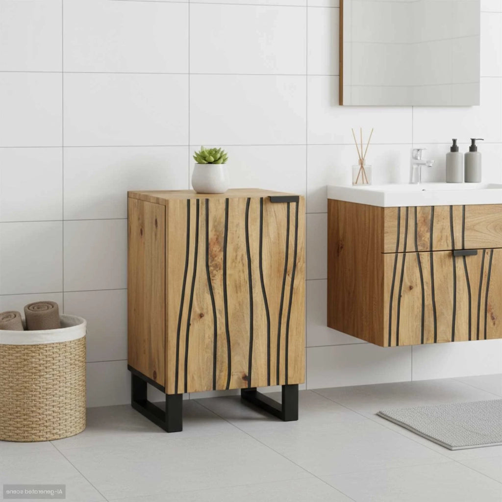 Armadio per Lavabo da Bagno con porta Marrone 38 x 33,5 x 58 cm 4017957