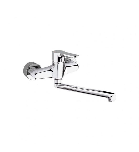 Rubinetto lavello a muro con bocca girevole, risparmio energetico e idrico - serie winner eco