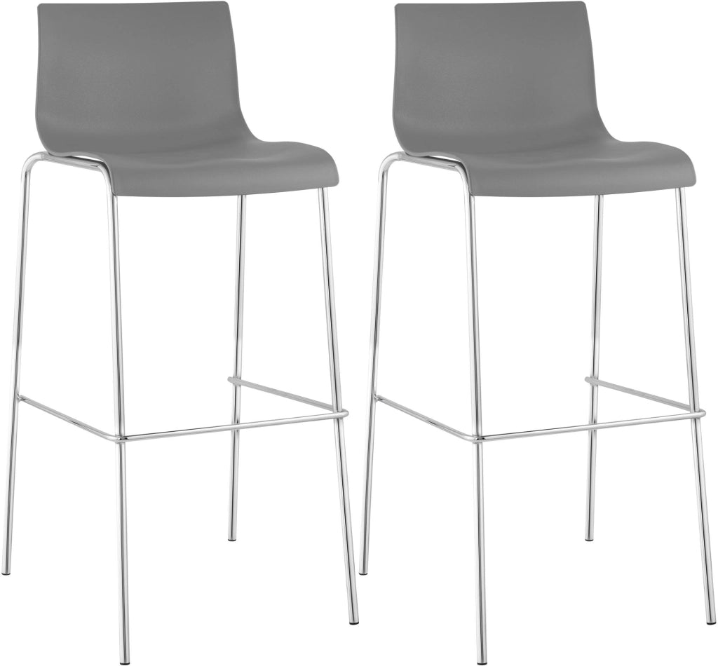 Set di 2 sgabelli da bar Hoover in plastica con struttura a 4 piedi cromata 3