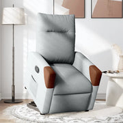 Poltrona | Sedia Relax Alzapersona Reclinabile Grigio Chiaro in Tessuto