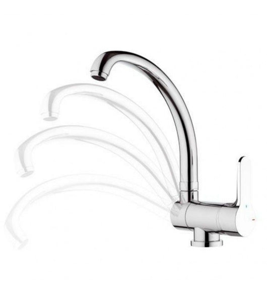 Rubinetto sottofinestra lavello con bocca alta, risparmio energetico e idrico - serie winner eco