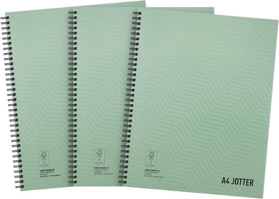 Notizario A4 a spirale - Solo 3 pezzi - Metallo - 200 pagine