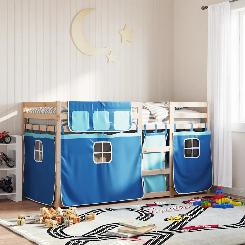 Letto a Castello senza Materasso Blu 90x200cm Massello Pino 3283929