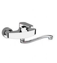 Miscelatore a muro per lavello con bocca a s girevole, risparmio idrico, class line eco