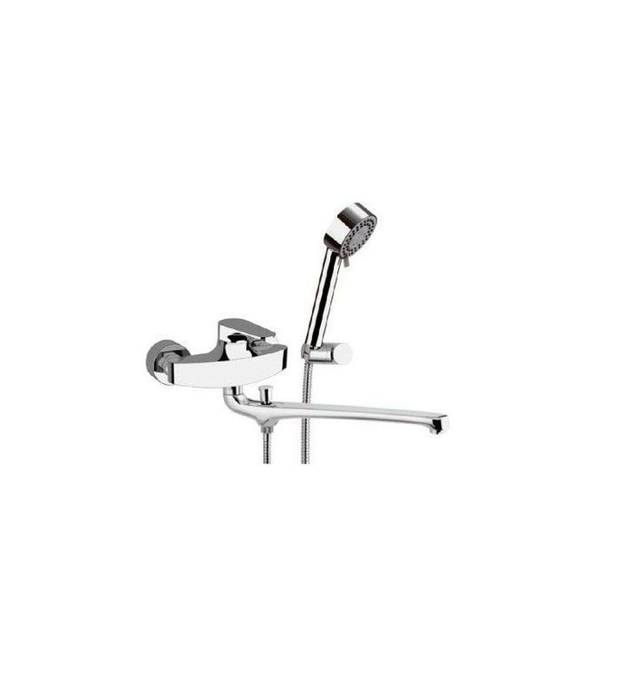 Rubinetto lavabo/vasca class line eco con kit doccia con doccetta minimale a 4 funzioni