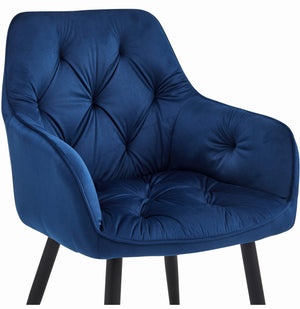 Sedia VALORA LUKK - Velluto blu navy per soggiorno, cucina, sala da pranzo