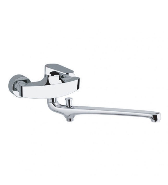 Miscelatore lavabo/vasca con bocca fusa lunga 30 cm e deviatore class line eco