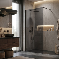 Parete Doccia Rea Flexi Grey / Black 90