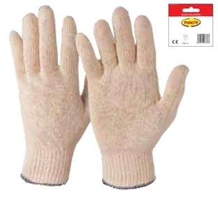 GUANTI TUTTO COTONE PESANTI UOMO P.MAGLIA TG. 8-9 confezione da PAIA 12