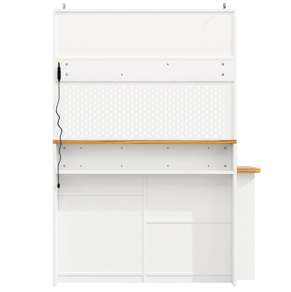 Mobile da cucina con piano estraibile LED; 137x45x178 cm; MDF; bianco