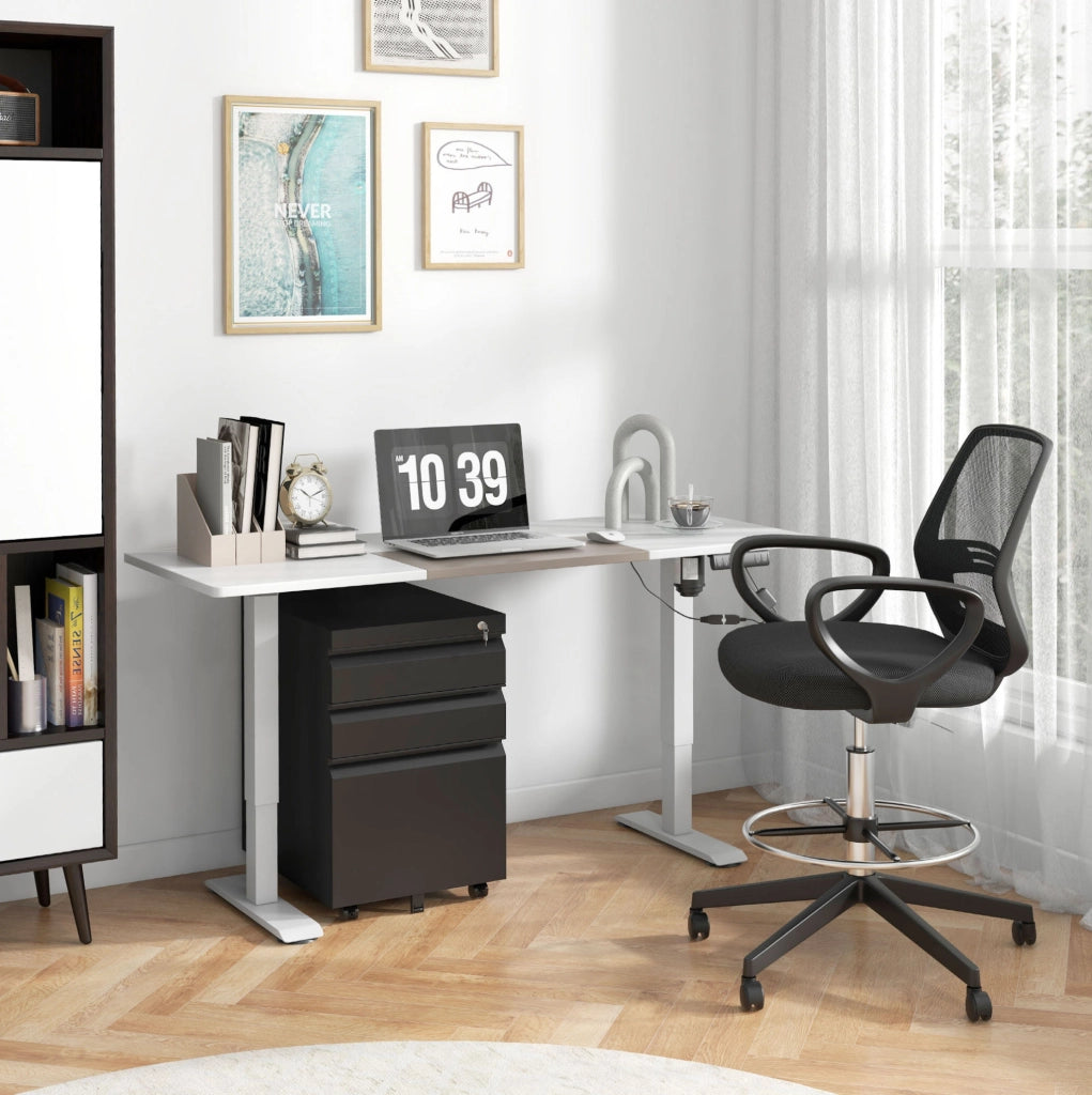 Cassettiera mobile 39x48x60 cm nera - 3 cassetti con serratura