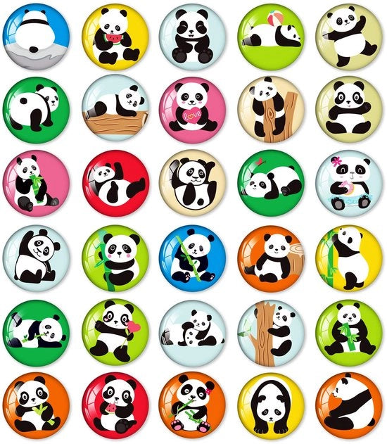 30 pezzi di magneti per frigorifero panda, magneti divertenti e grappighi per frigorifero, cucina, armadietti, classe, lavagna, ufficio, cassetti, tavolo magnetico, decorativi, regali per adulti e bambini.