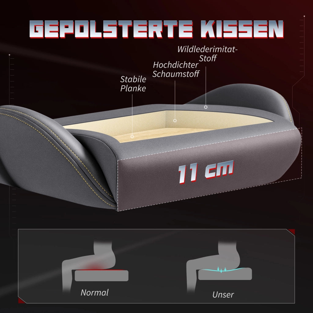 Sedia da gaming ergonomica con braccioli 3D e supporto lombare regolabile ¨C zephmum ¨C Grigio