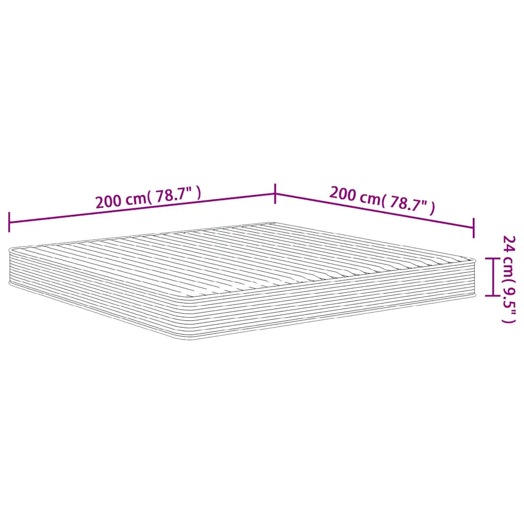 Materasso in Schiuma Mediamente Morbido-Materasso per Letto 200x200 cm 826278