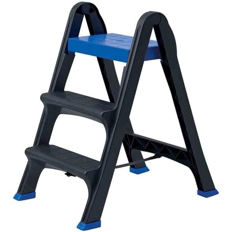 BAMA SCALA SGABELLO SCALETTA 3 GRADINI RICHIUDIBILE BLU 47 X 70 X 78 CM