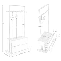 Appendiabiti in pelle di visone, noce e acciaio inox