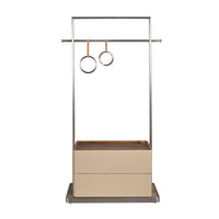 Appendiabiti in pelle di visone, noce e acciaio inox