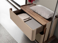 Appendiabiti in pelle di visone, noce e acciaio inox